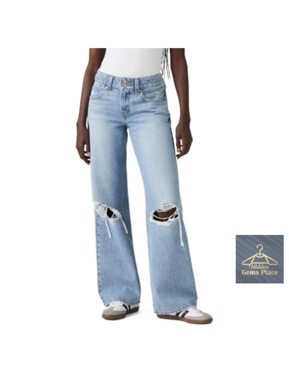 Low Rise Straight Leg Jeans Non-Stretch Cotton 9 1/8" Rise - Picture 1 of 4